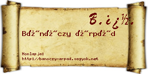 Bánóczy Árpád névjegykártya