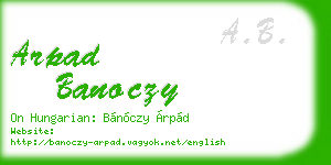 arpad banoczy business card